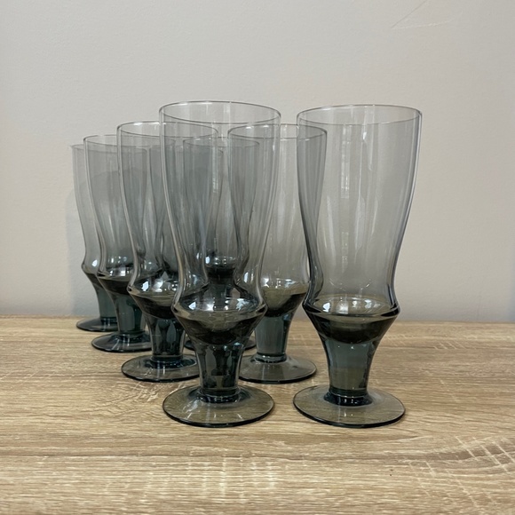 VINTAGE Bjorkshult Tall Drinking Glasses MCM - Set of 8 - Picture 4 of 6